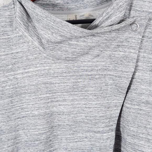 Danskin Gray Cowl Neck Cardigan Lightweight Minimalist Athleisure Size L - Picture 4 of 12